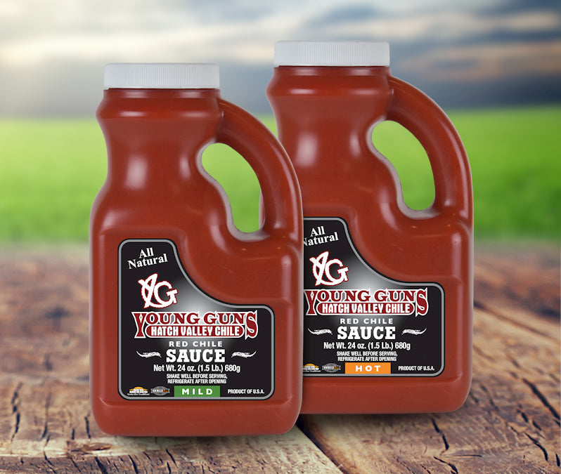 Hatch Valley Red Chile Sauce 24oz. 3 Shelf Stable Jugs