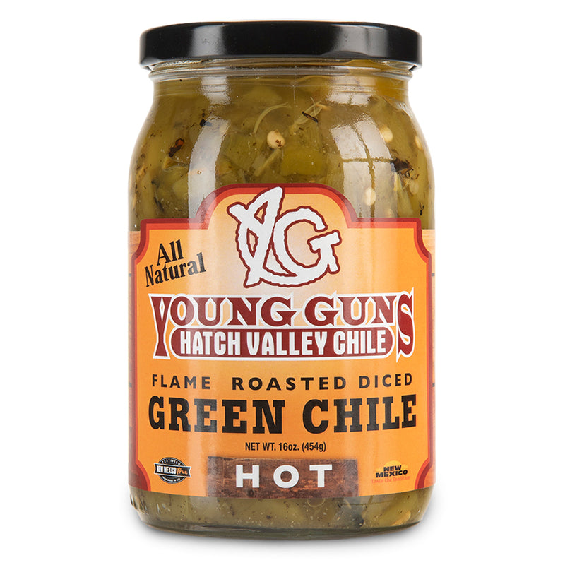3 Pack of 16oz. Flame Roasted Diced Green Chile Jars