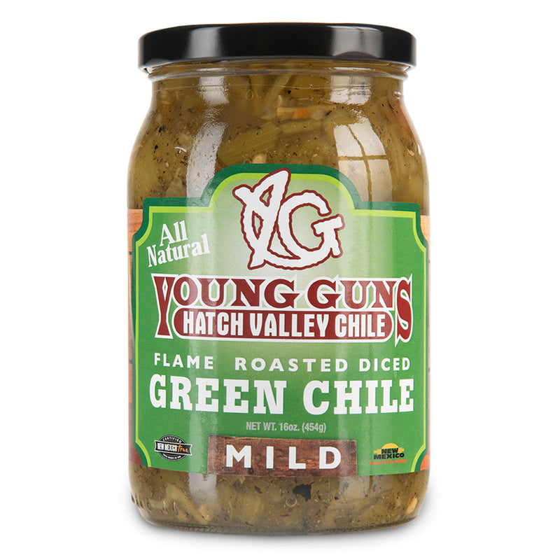 3 Pack of 16oz. Flame Roasted Diced Green Chile Jars